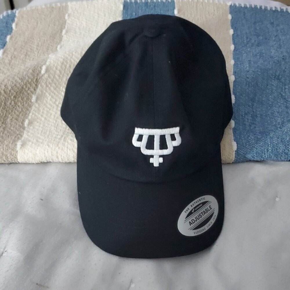 Black Backwards Crown Logo Cap